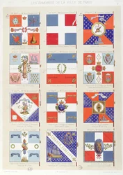 Flaggen der verschiedenen Bezirke von Paris